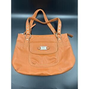 Relic Shoulder Bag Ella Braided Straps Cognac Tote Faux Leather Purse Boho Y2K